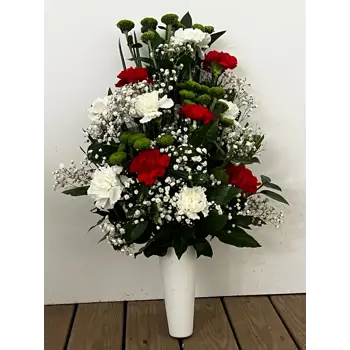 Comprar Cono de flor natural Superior en tons blancs i vermells a Barcelona