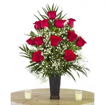 Comprar Cono de flor natural Deluxe 12 rosas rojas en Barcelona