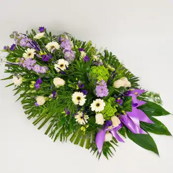 Comprar Ramo funerario en tonos blancos y lilas en Barcelona