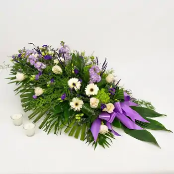 Comprar Ramo funerario en tonos blancos y lilas en Barcelona